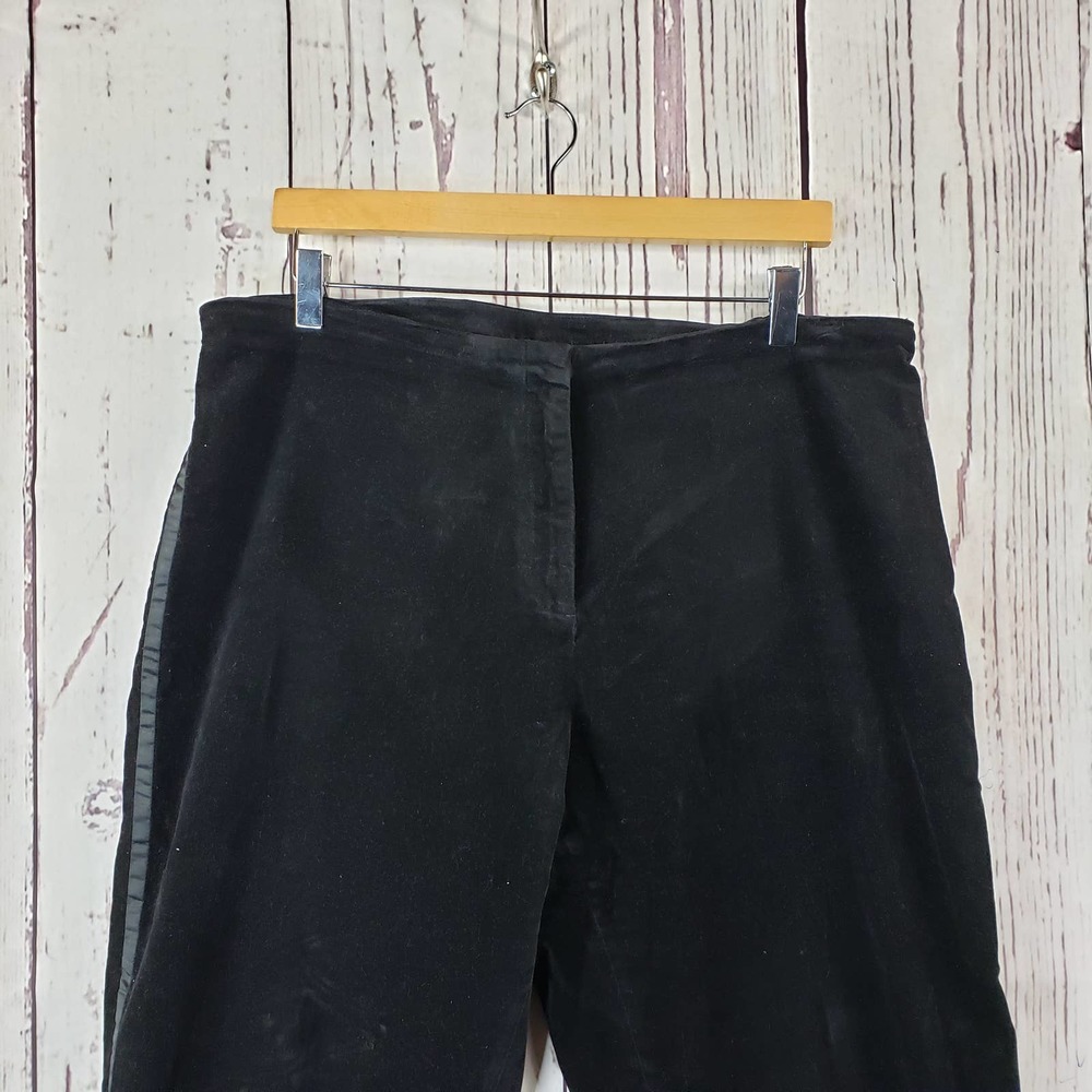 Marisa Christina Corduroy Tuxedo Pants Womens Size 16 Flat Front Black